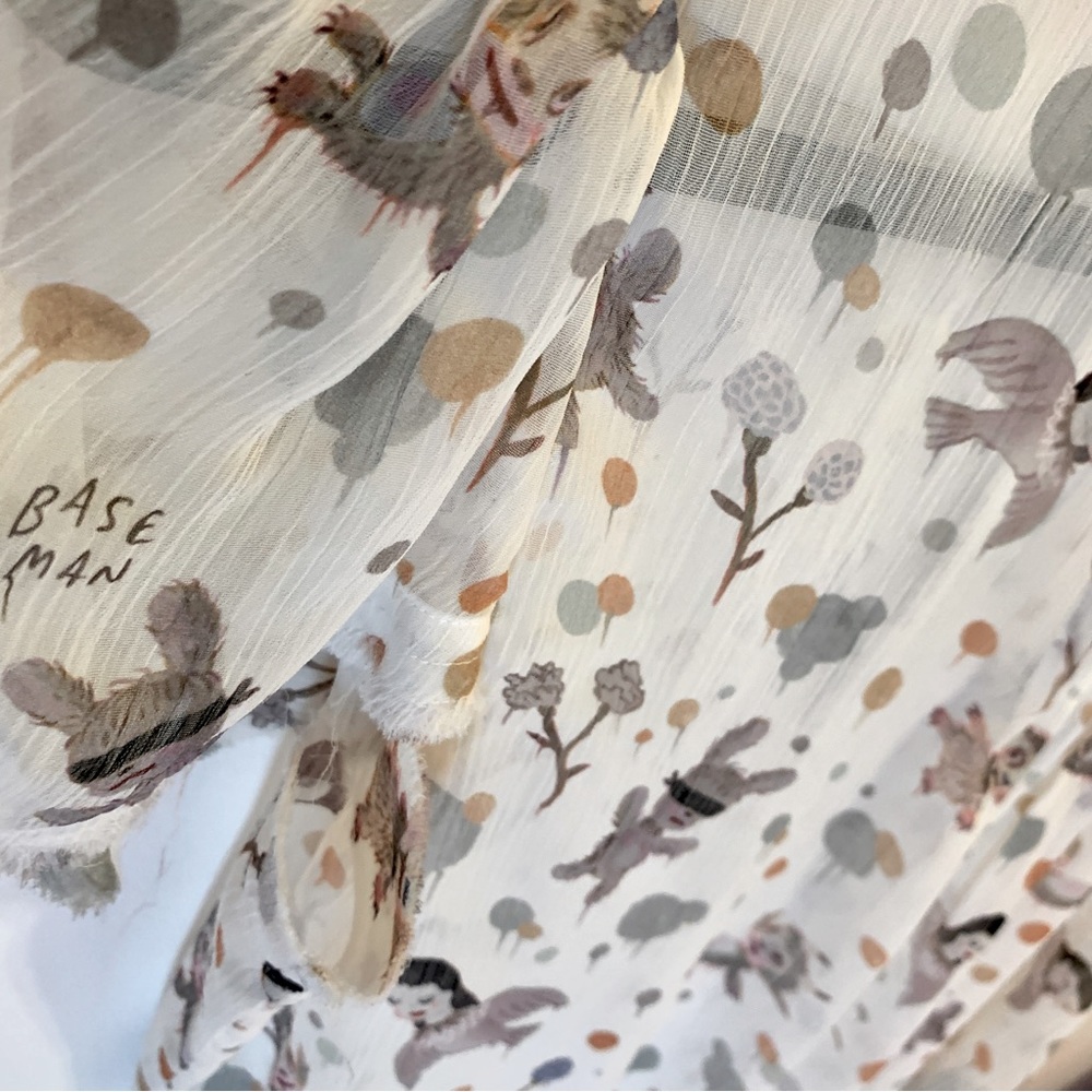 Baseman x Coach Monster Print Chiffon Blouse